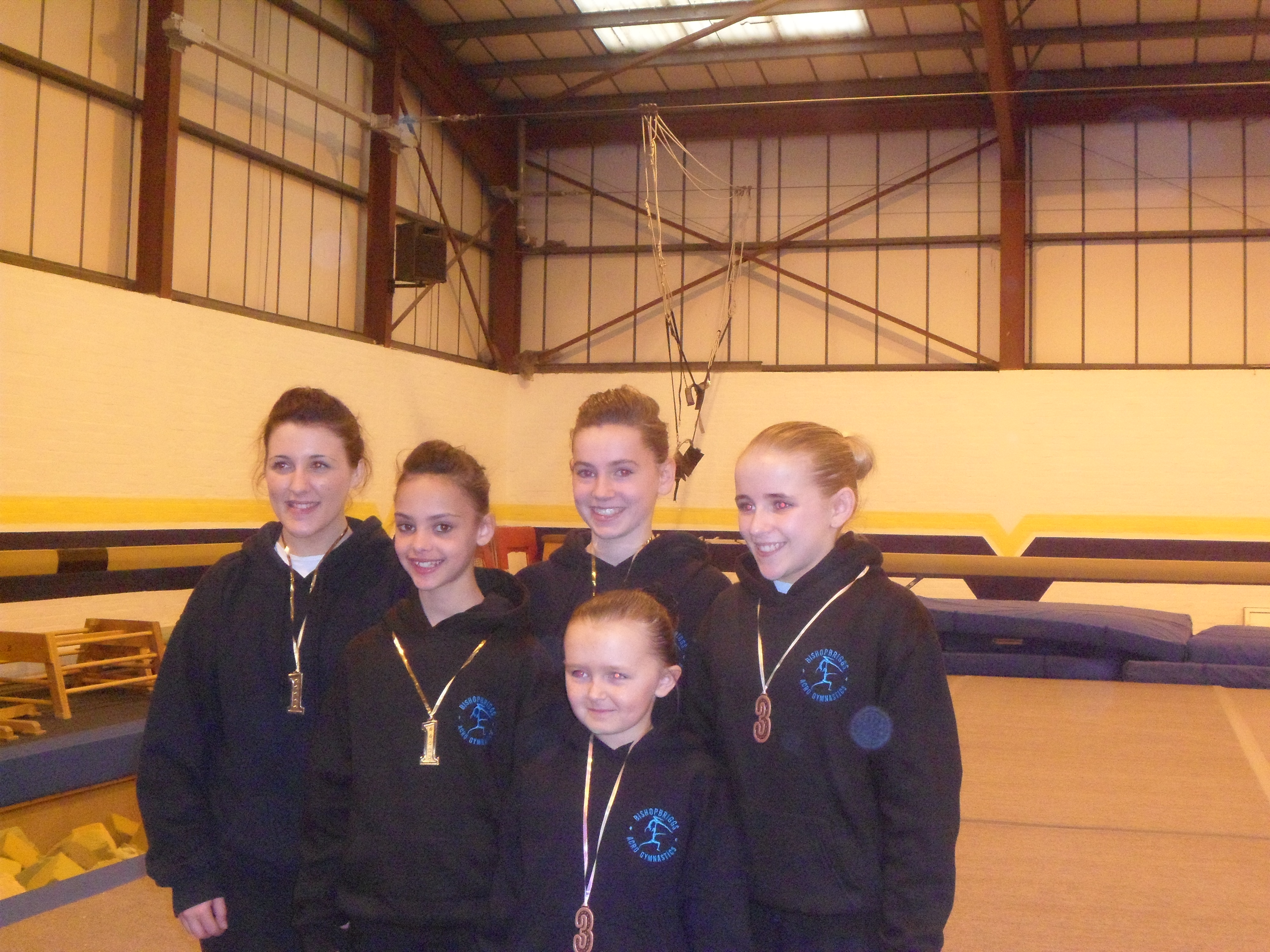 West of Scotland Winners Hazel & Dani, Laura, Sarah & Holly