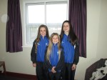 Codie, Hollie and Keavy representing Scotland